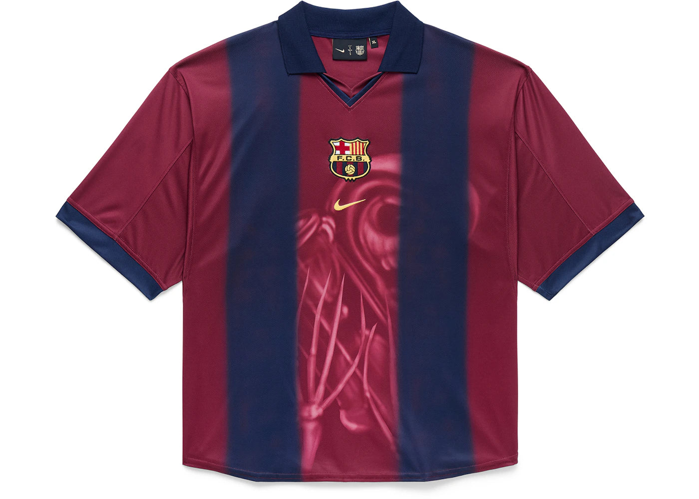 Travis Scott x Nike x FC Barcelona Retro 2000/01 Home Skeleton Jersey Multicolor - vue 360