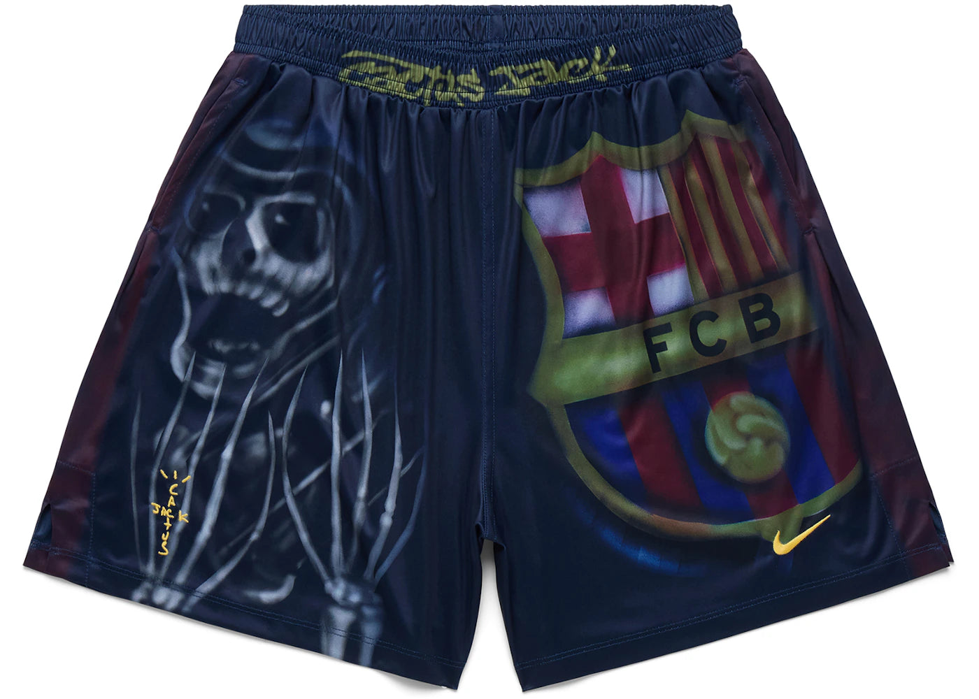 Travis Scott x Nike x FC Barcelona Skeleton Home Shorts Multicolor - vue 360