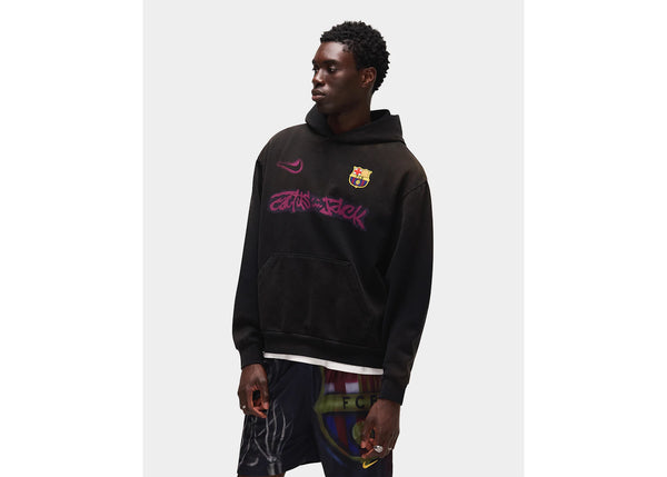 Travis Scott x Nike x FC Barcelona Spray Logo Hoodie Schwarz