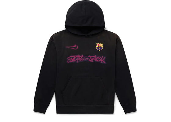 Travis Scott x Nike x FC Barcelona Spray Logo Hoodie Schwarz