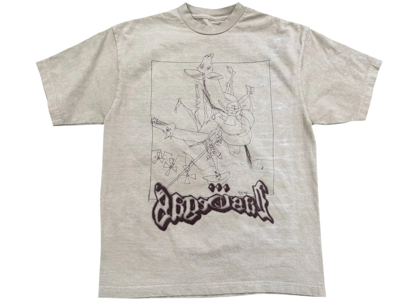 Travis Scott x Ralph Steadman Sketch Tee Grey - vue secondaire A