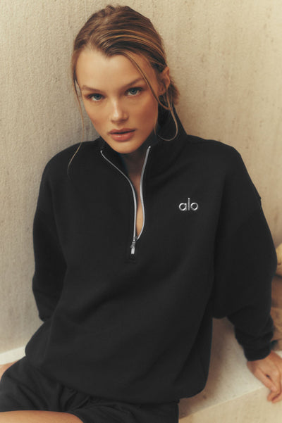 Alo Accolade 1/4 Zip Pullover Black