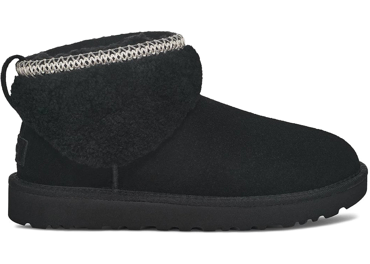 UGG Classic Ultra Mini Maxi Curly Boot Black (Women's) - vue secondaire A