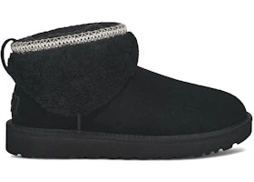 UGG Classic Ultra Mini Maxi Curly Boot Black (Women's) - vue 360
