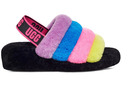 UGG Fluff Yeah Slide Black Taffy Pink Multi (Women's) - sneakers view 2