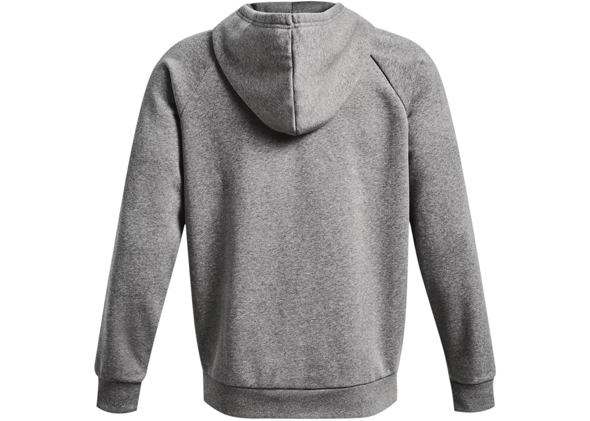 Under Armour UA Rival Fleece Full-Zip Hoodie Castlerock Light Heather/White - vue secondaire B