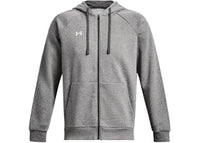 Under Armour UA Rival Fleece Full-Zip Hoodie Castlerock Light Heather/White