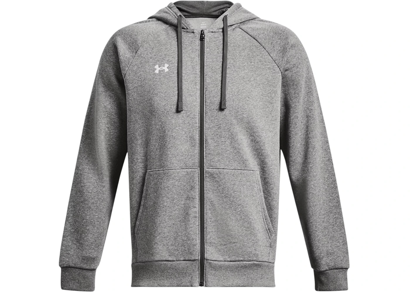 Under Armour UA Rival Fleece Full-Zip Hoodie Castlerock Light Heather/White - vue secondaire A