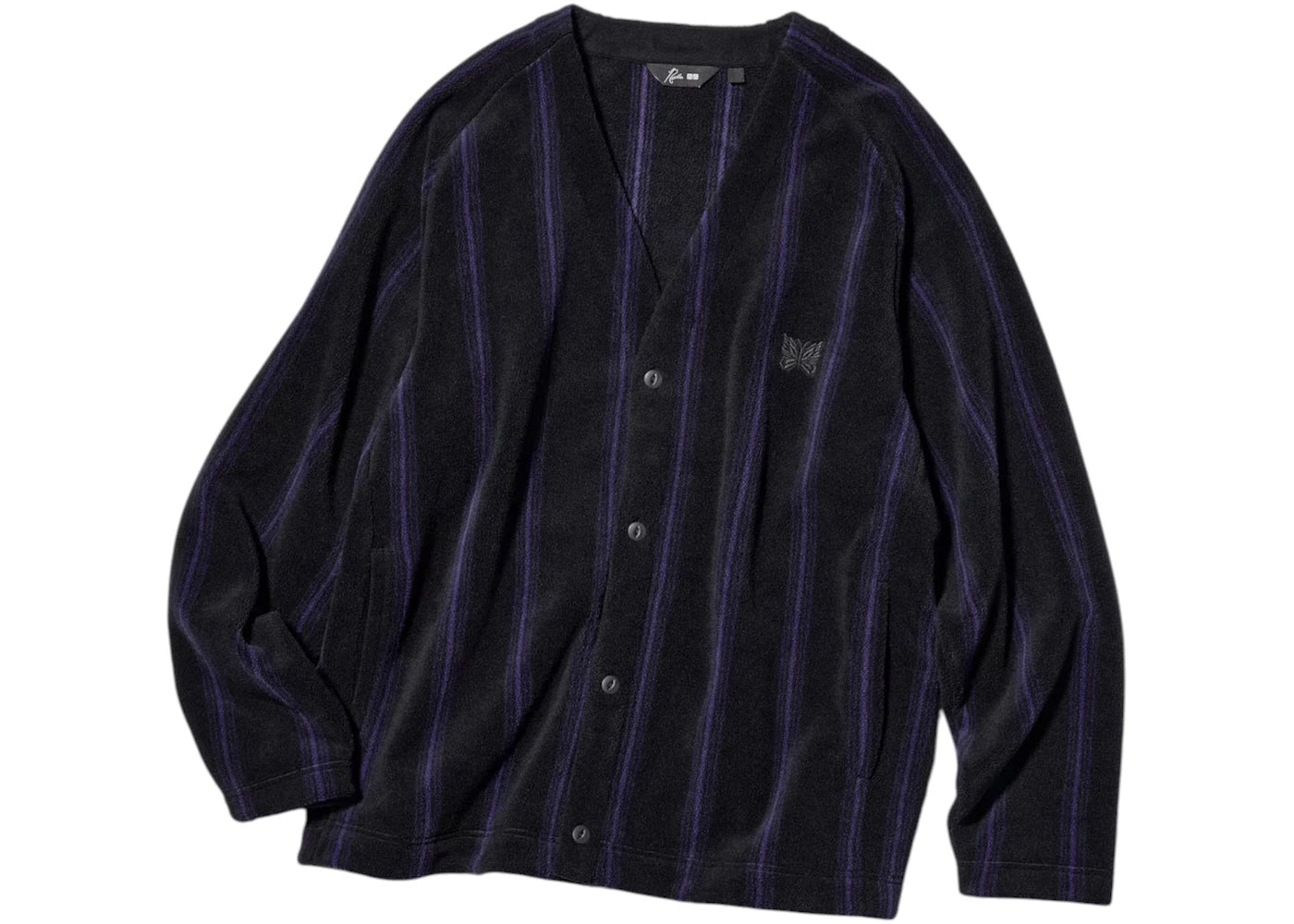 Uniqlo x Needles Fleece Oversized Cardigan Printed Multicolor - vue 360