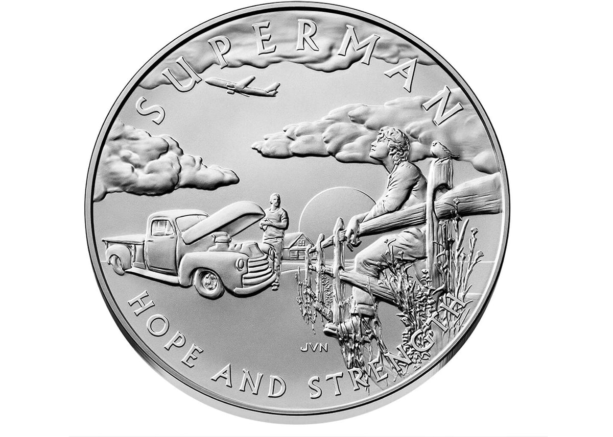 United States Mint Comic Art One Ounce Silver Medal - Superman Coin - vue secondaire B