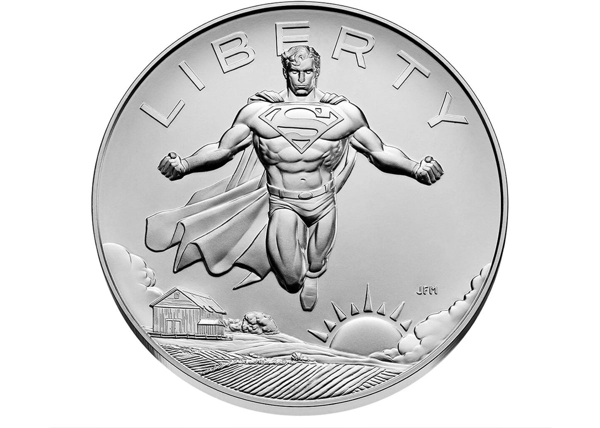 United States Mint Comic Art One Ounce Silver Medal - Superman Coin - vue secondaire A