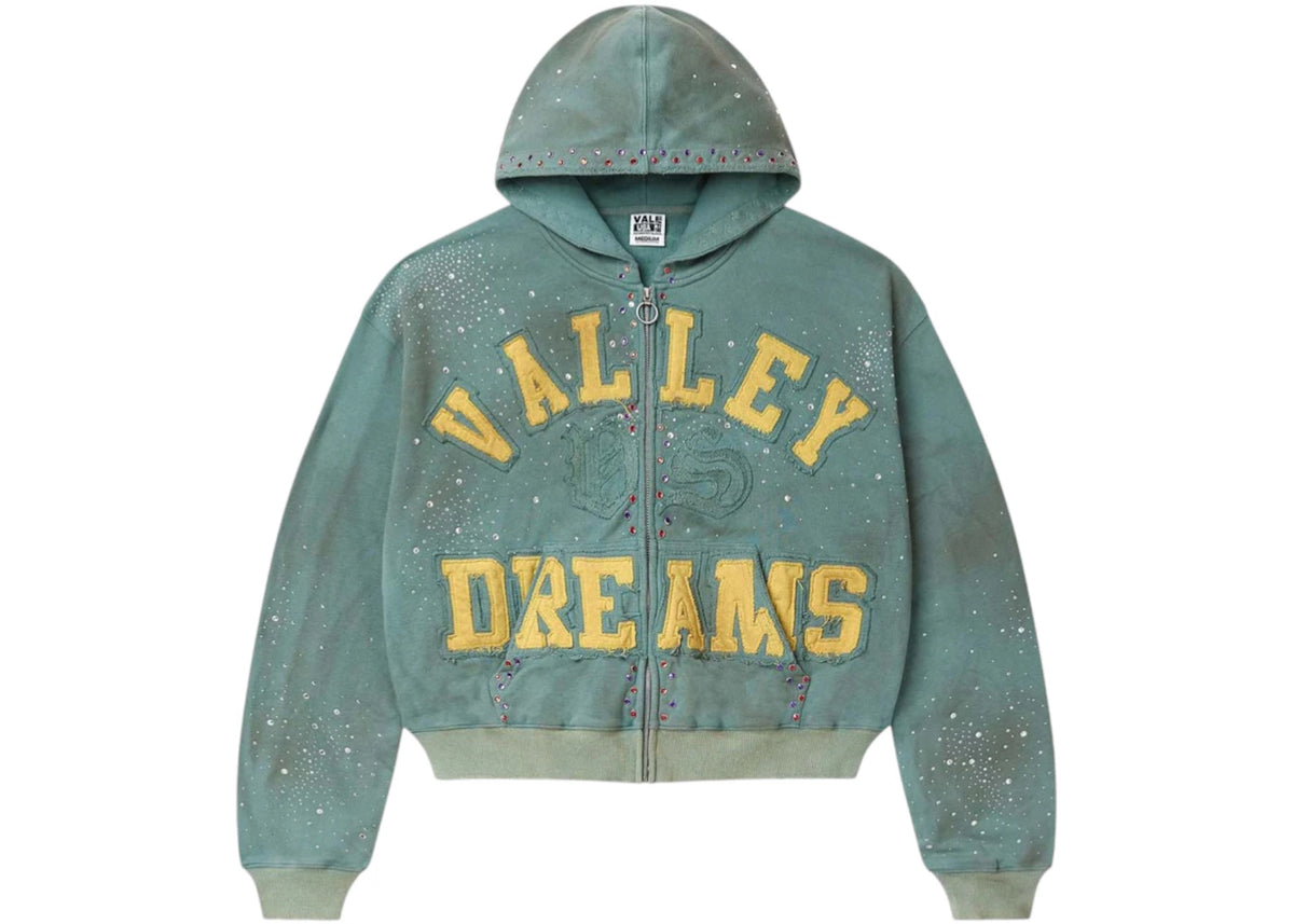 Vale Forever Bank Zip Up Hoodie Dark Mint - vue secondaire B