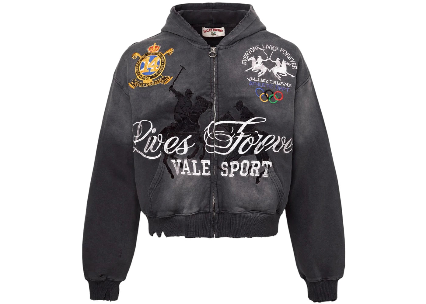 Vale Forever Blackrock Zip Up Hoodie Black - vue secondaire A