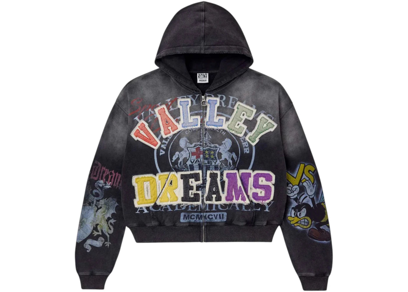 Vale Forever Blasted Zip Up Hoodie Black - vue secondaire A