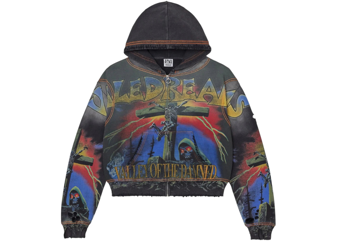 Vale Forever Damned Big Zip Up Hoodie Black - vue secondaire A