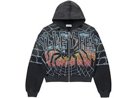 Vale Forever Widow Big Zip Up Hoodie Black - vue 360
