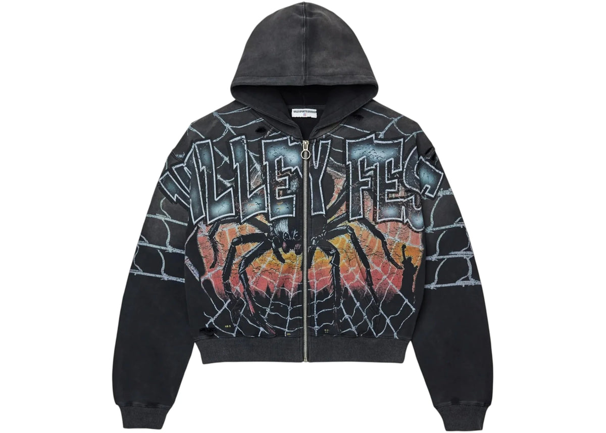 Vale Forever Widow Big Zip Up Hoodie Black - vue secondaire A