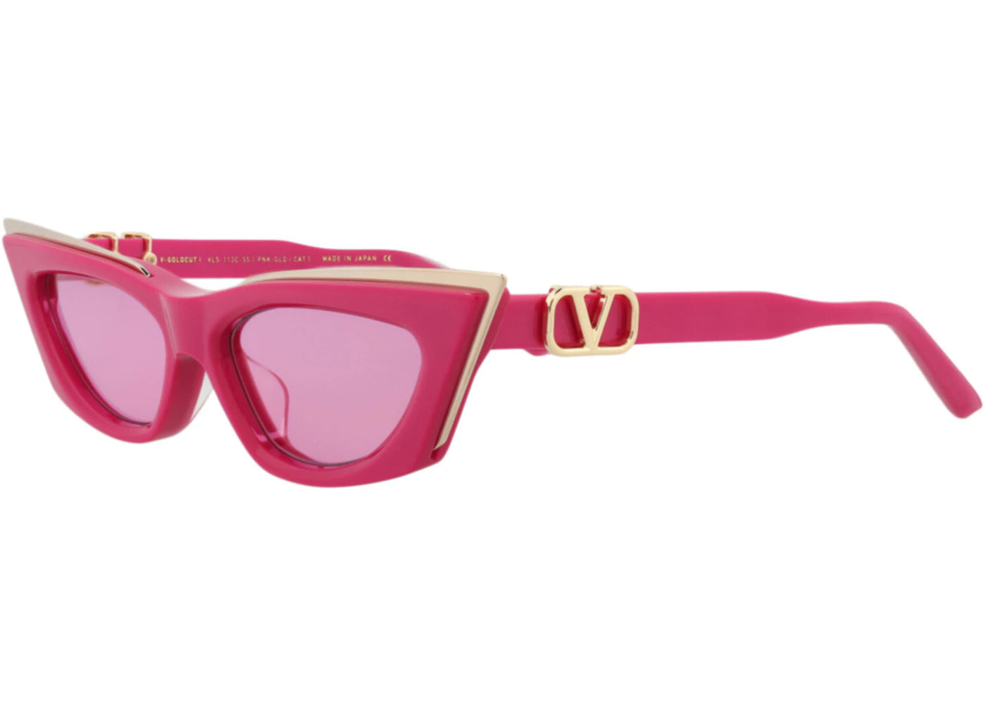 Valentino Cat Eye-Frame Acetate and Titanium Sunglasses Pink Pink Pink (VLS-113C-55) - vue secondaire B