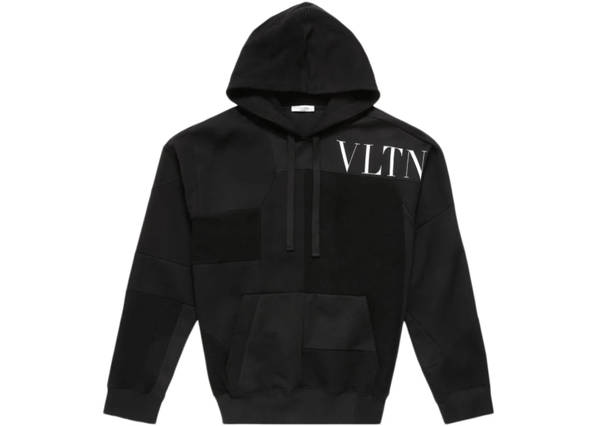 Valentino Felpa Patchwork VLTN Hoodie Black/White - vue secondaire A