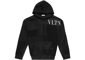 Valentino Felpa Patchwork VLTN Hoodie Black/White - vue 360