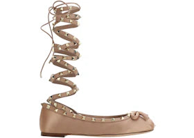 Valentino Garavani Rockstud Ballerinas Beige (Women's) - vue 360