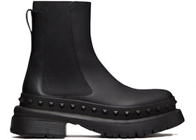 Valentino M-Way Rockstud Beatle Boots Black - vue 360