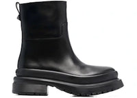 Valentino Rockstud Almond-Toe Ankle Boots Black