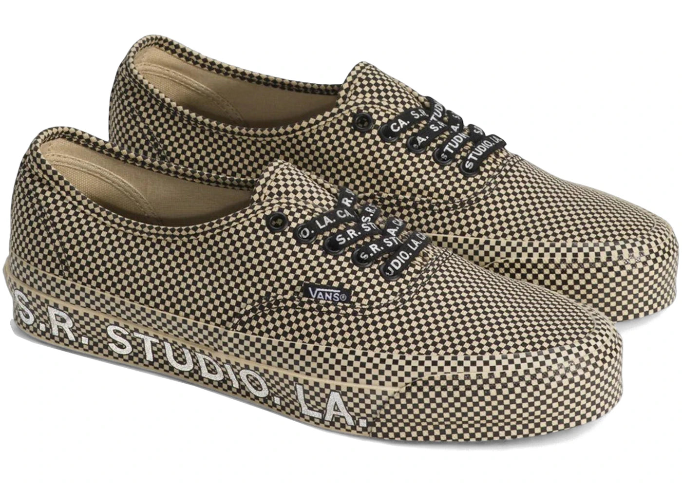 Vans Authentic 44 S.R. Studio LA. CA. Microcheck Black Beige - vue 360