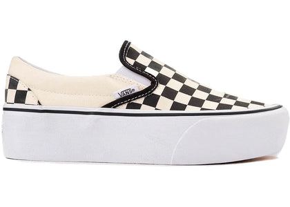 Vans Classic Slip-On Stackform Checkerboard Black White - authentic Vans sneakers