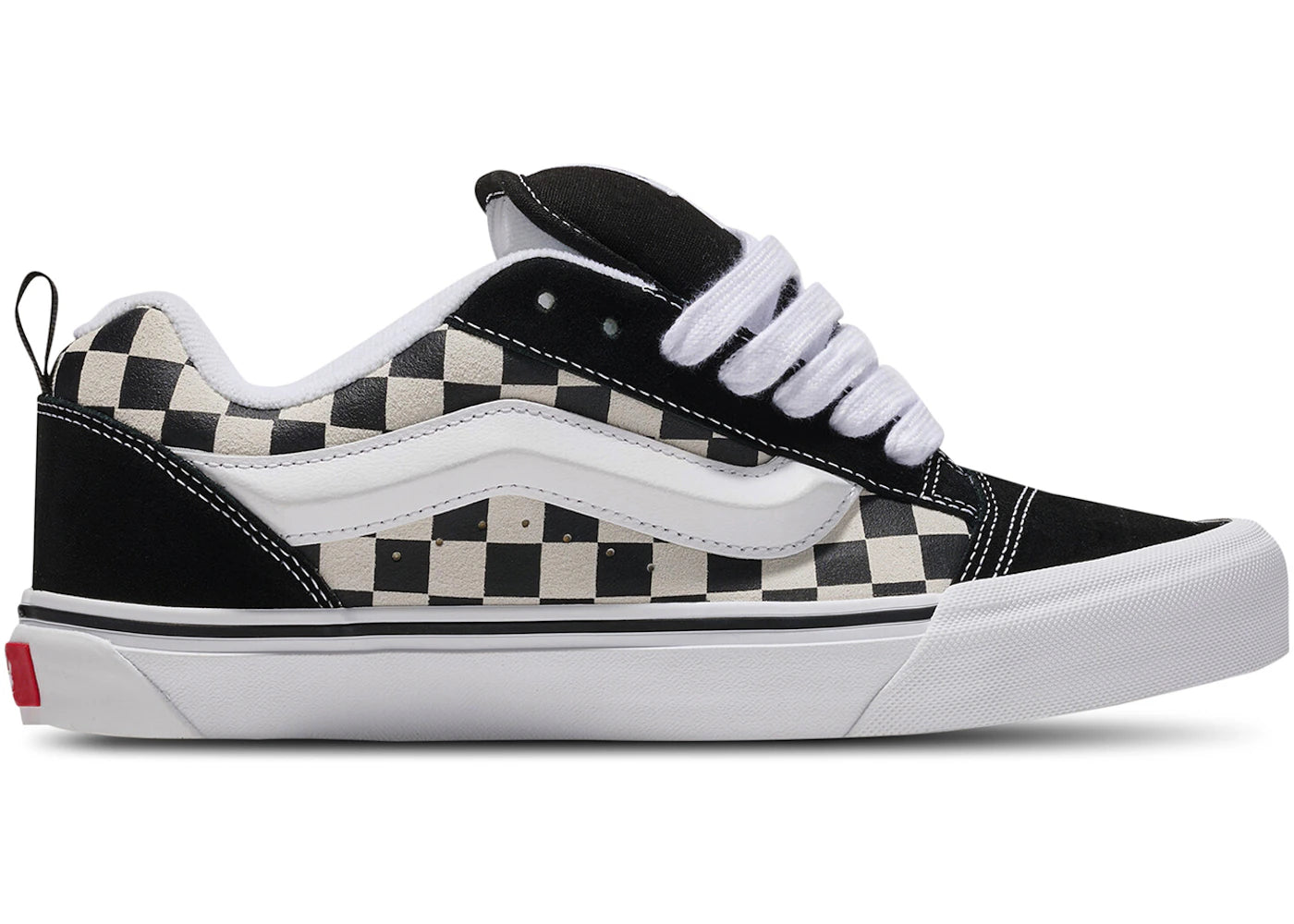 Vans Knu Skool Checkerboard Black White - vue 360