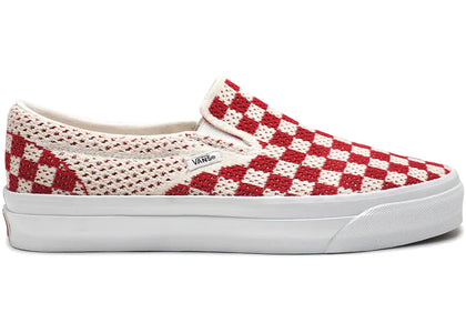 Vans LX Classic Slip-On 98 EK Checkerboard Red Marshmallow - authentic Vans sneakers