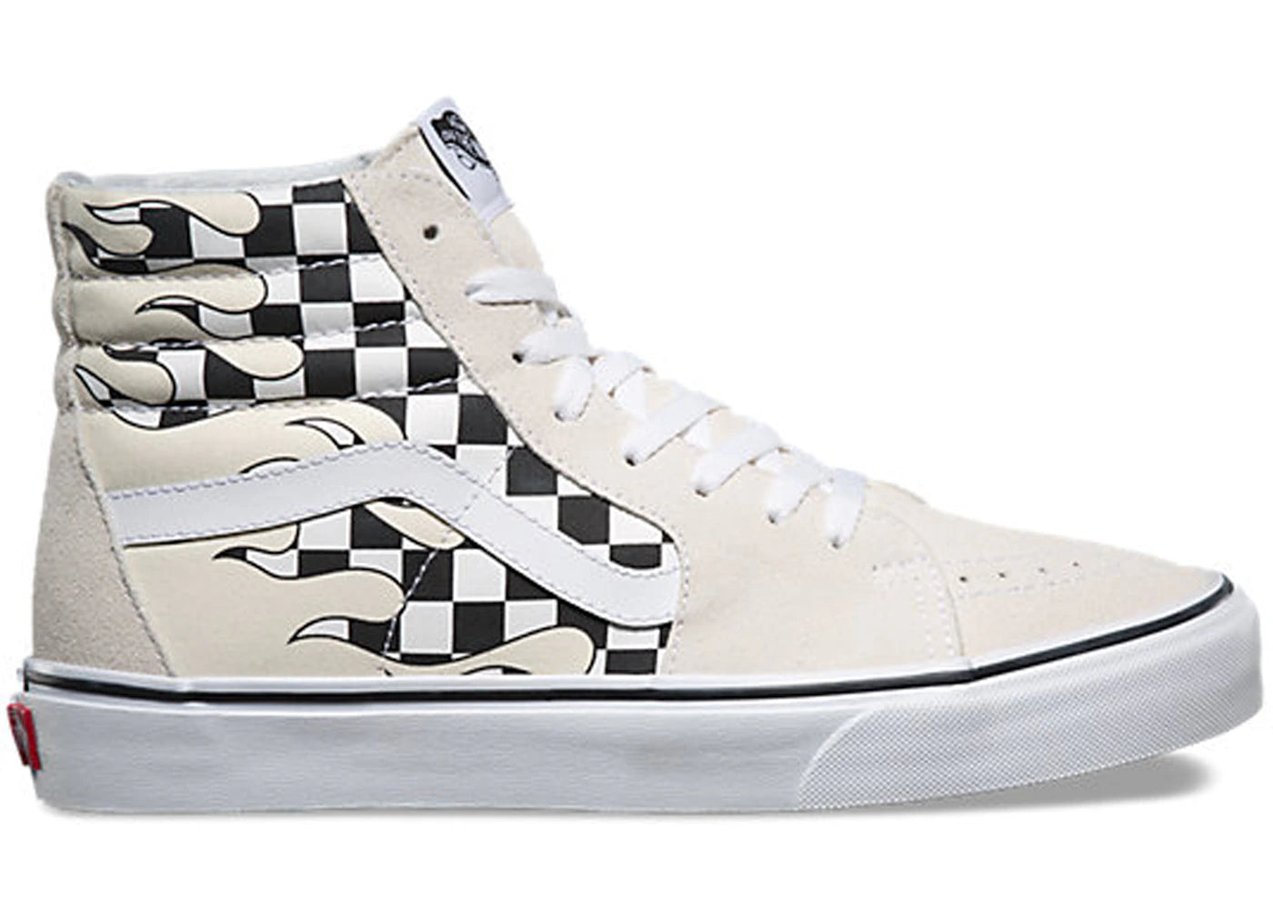 Vans Sk8-Hi Checkerboard Flame White - vue 360