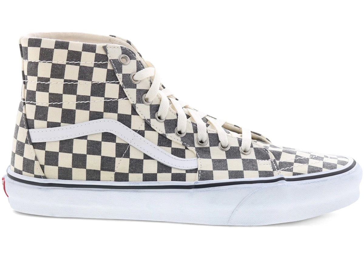 Vans Sk8-Hi Tapered Washed Asphalt True White Checkerboard - vue secondaire A