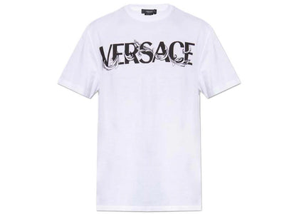 Versace Barocco Silhouhette Logo T-Shirt White/Black - authentic Versace apparel