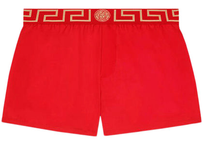 Versace Greca Border Swim Shorts Red - authentic Versace apparel