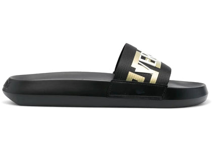 Versace Greca Logo Slides Black Gold White - authentic Versace sneakers