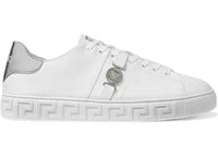 Versace Greca White Silver La Medusa Embellished