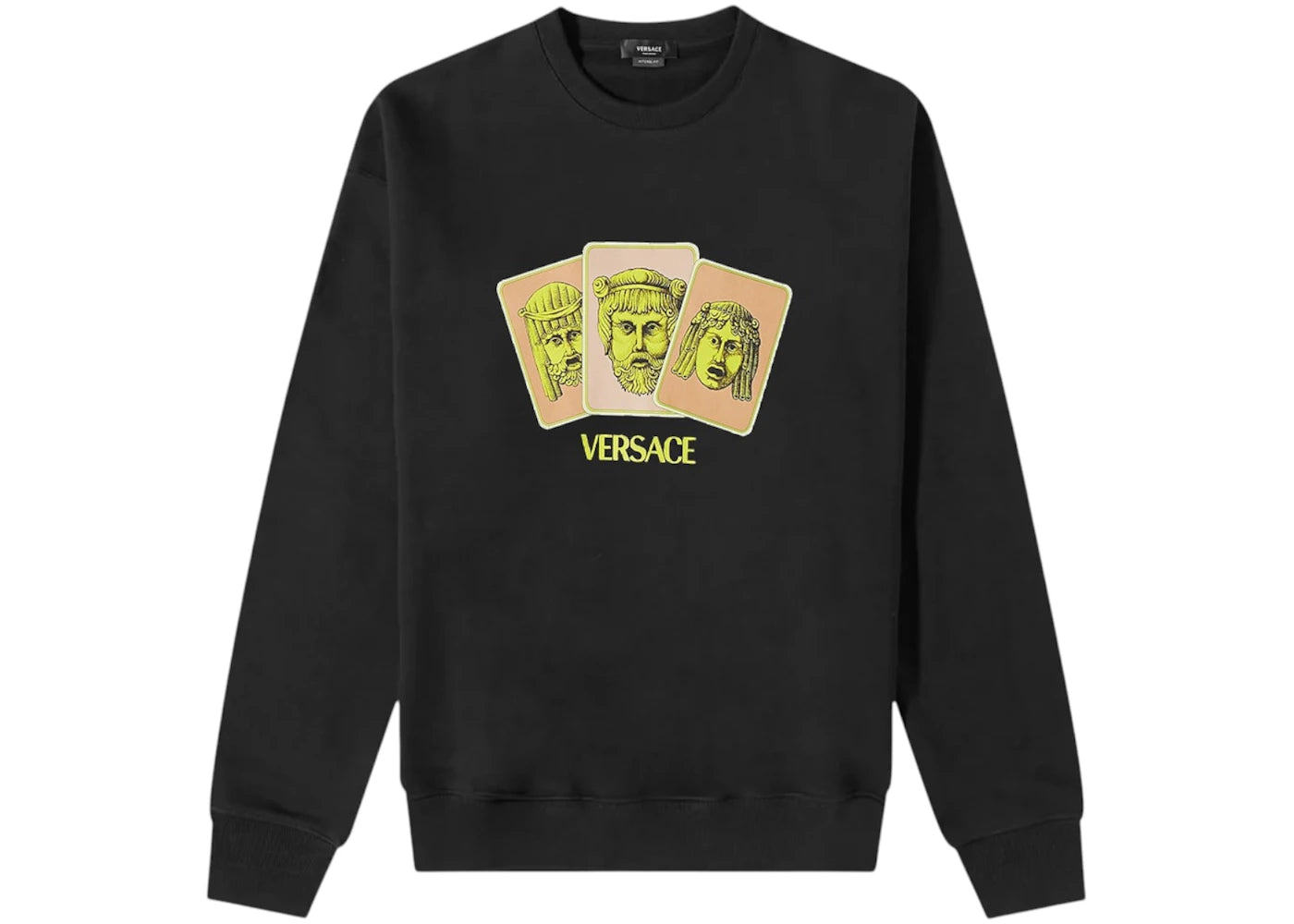 Versace Greek Masks Crew Sweatshirt Black - vue 360