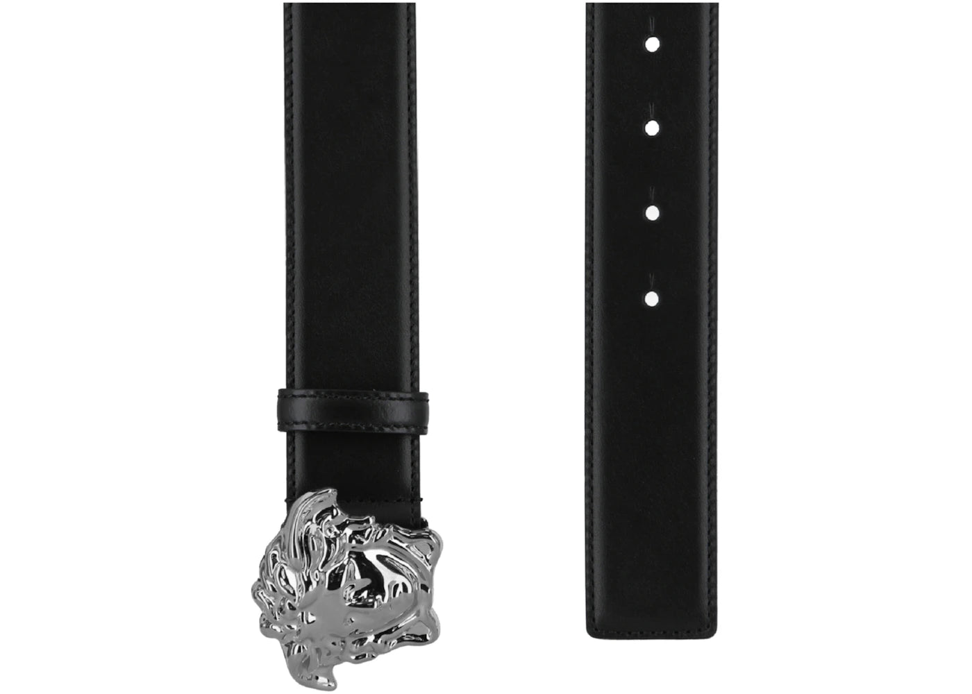 Versace La Medusa Leather Belt Black/Ruthenium - vue secondaire A