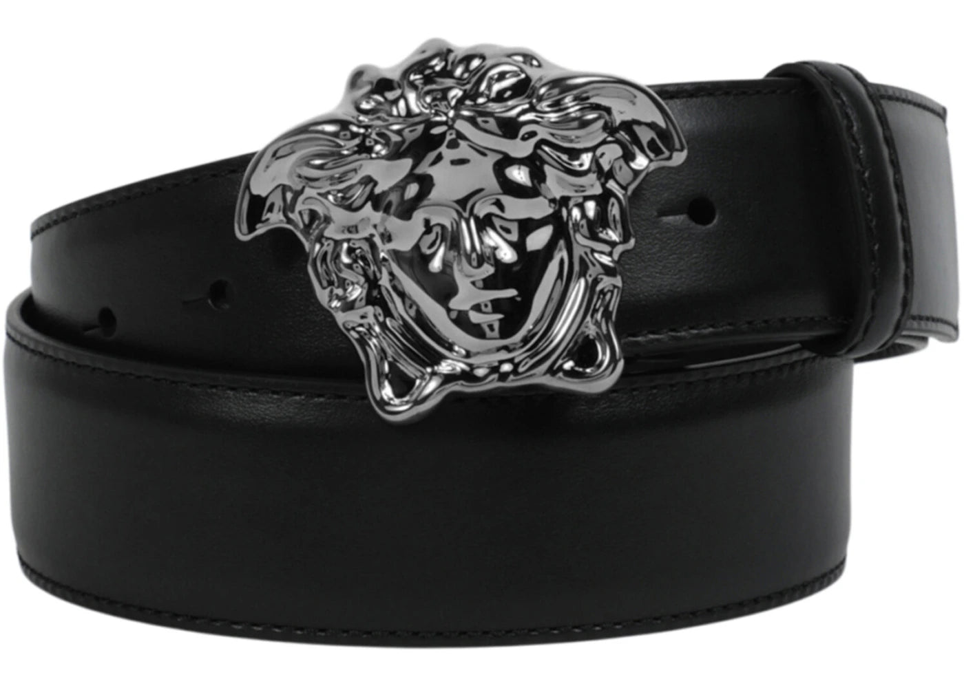 Versace La Medusa Leather Belt Black/Ruthenium - vue secondaire B
