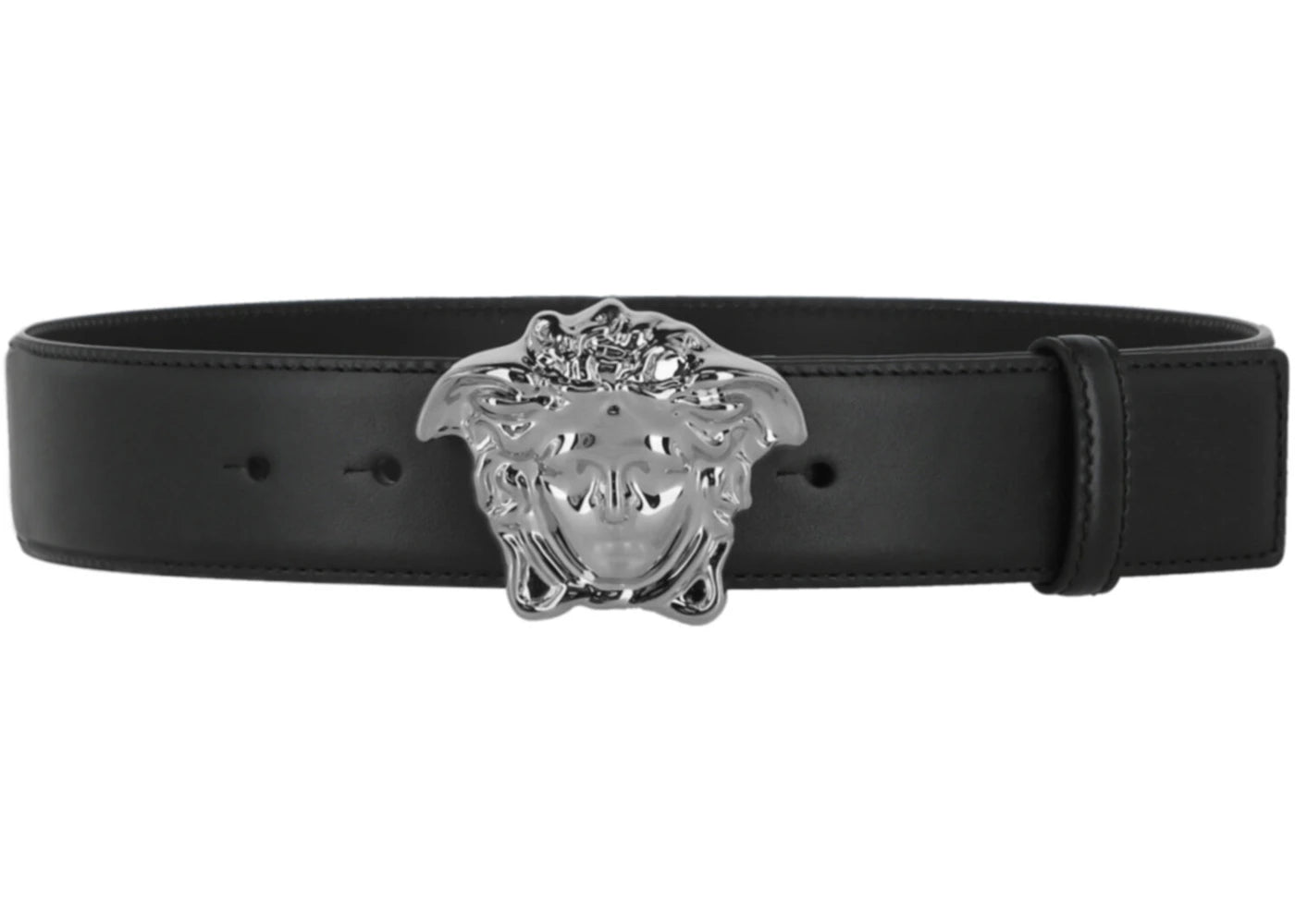 Versace La Medusa Leather Belt Black/Ruthenium - vue 360