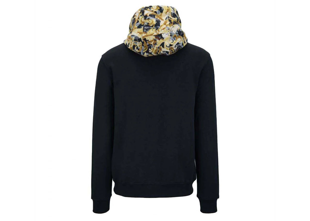 Versace Printed Hood Sweatshirt Black/Yellow - vue secondaire A