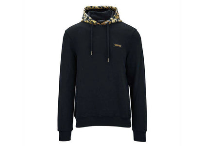 Versace Printed Hood Sweatshirt Black/Yellow - authentic Versace apparel