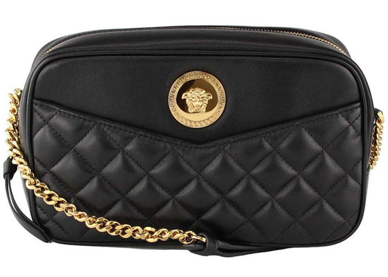 Versace Quilted Leather Medium Camera Bag Black sneakers - authentic Versace shoes