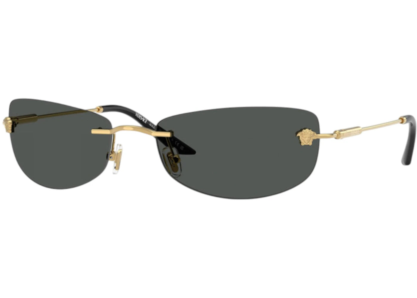 Versace Rectangle Sunglasses Gray Gold (VE2279 100287) - vue secondaire A