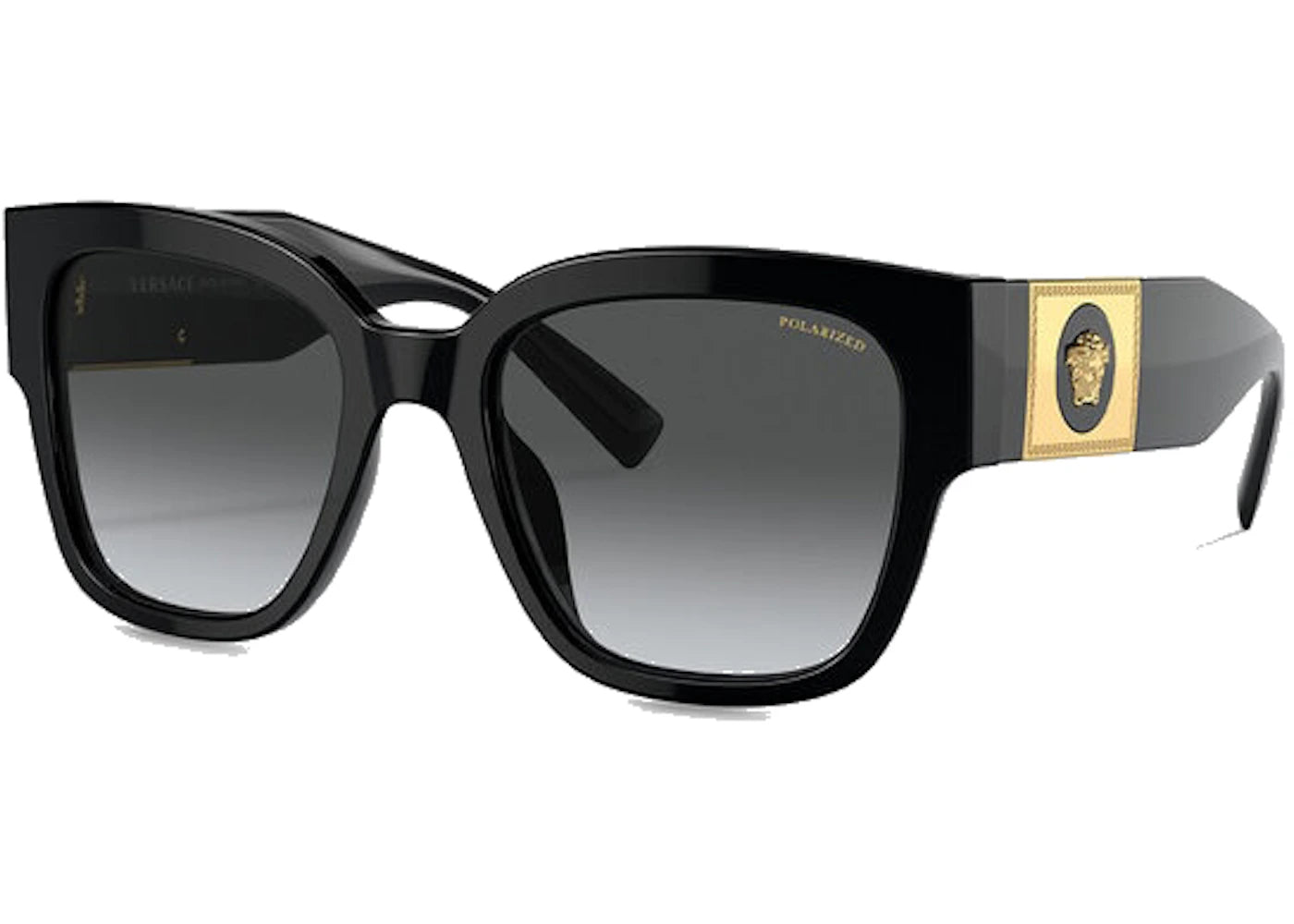 Versace Square Polarized Sunglasses Black/Gold (4437-U) - vue secondaire A
