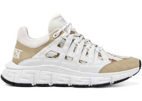 Versace Trigreca Jacquard Leather White Beige
