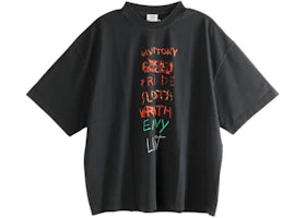 Vetements 7 Sins T-shirt Washed Out Black