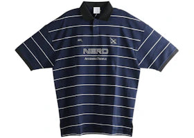 Vetements Nerd Football Polo Shirt Navy White Stripes - vue 360