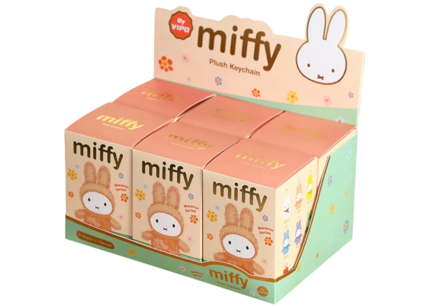 Vipo Miffy Macaron Series Plush Keychain Sealed Case (6 Blind Box) - vue 360